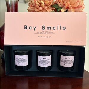 NWT Boy Smells Three Scented Votive Candles- Petal, Ash, Kush